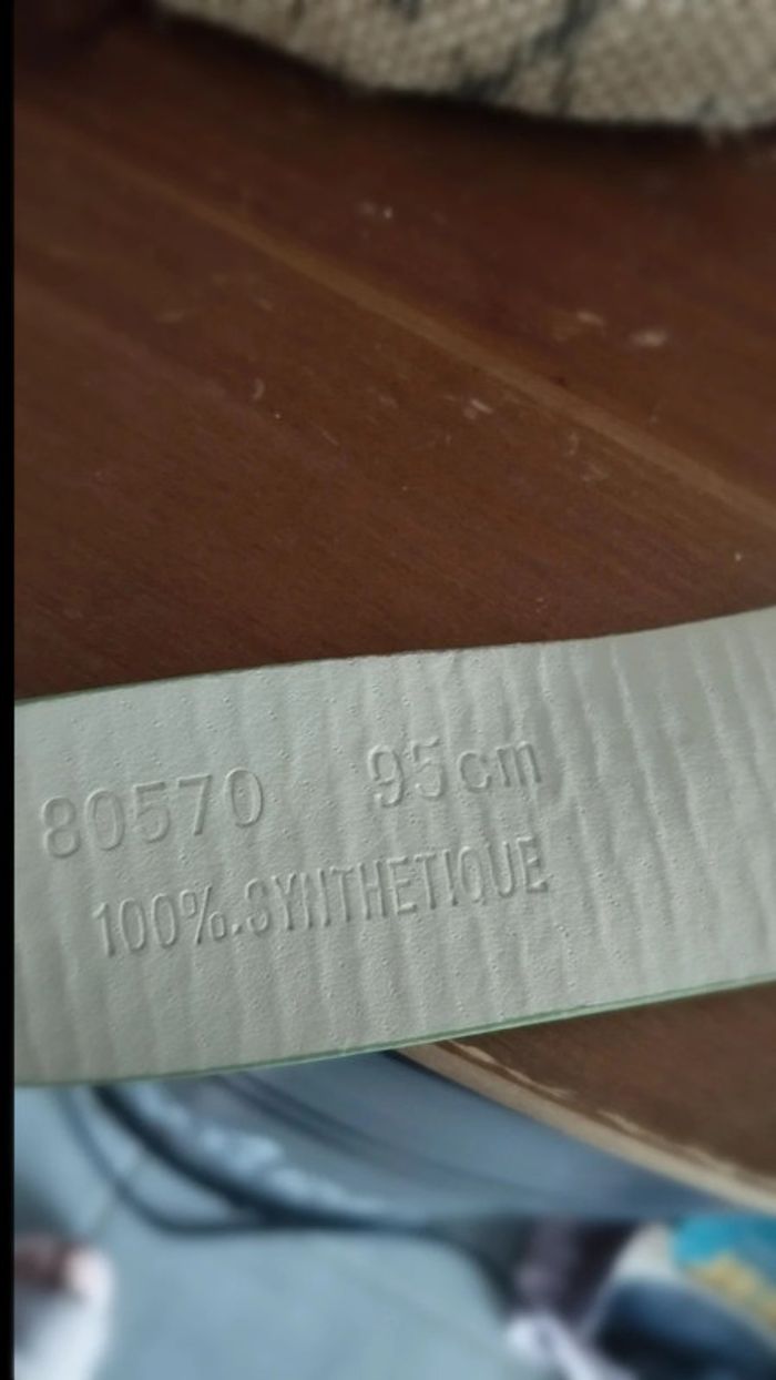Ceinture verte boucle argenté 95 cm - photo numéro 4