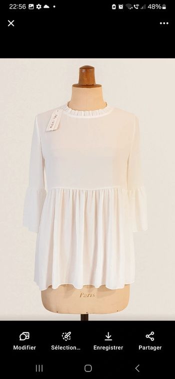 Blouse à volants Neuve taille 38