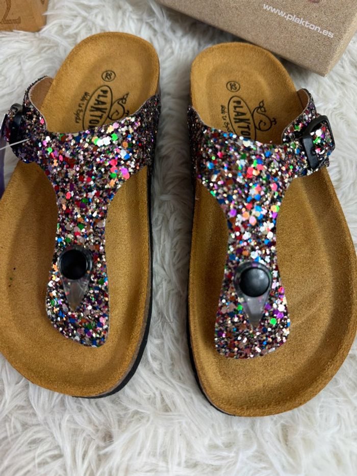 Paire de tong pailletées Plakton taille 32 - photo numéro 2
