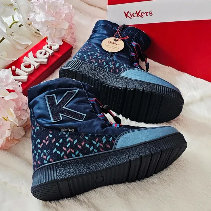 Bottes Bottines Zip Élastique Fourrées Waterproof Kickers T35 - photo numéro 3