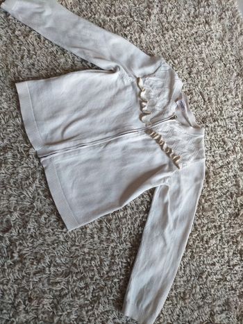 Gilet fille creme dorures