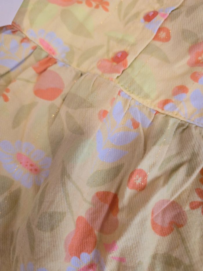 Robe fleurie jaune et orange liseré doré dentelle bandeau jaune à fleurs orchestra 2 ans 23 mois - photo numéro 4