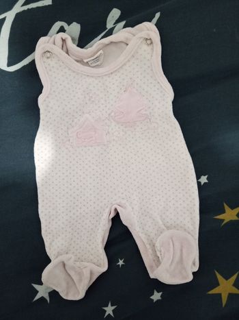 Pyjama sans manche "rose et blanc" _ 3 mois