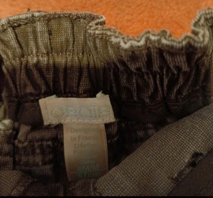 Short Bébé 6 Mois - Velours Côtelé Marron Kaki (Obaïbi) - photo numéro 4