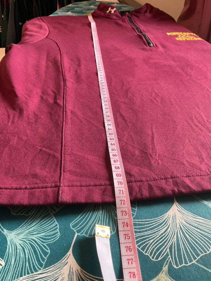 Sweat polaire 1/4 zip bordeaux pour homme Under Armour Minnesota Gophers taille L 322 - photo numéro 15