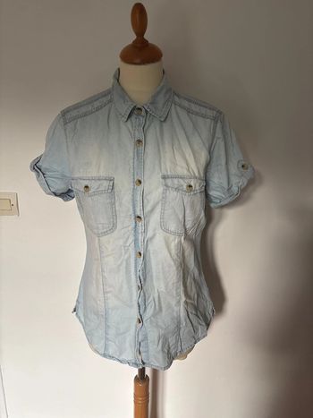 Chemise en jean manches courtes femme taille L Jennyfer