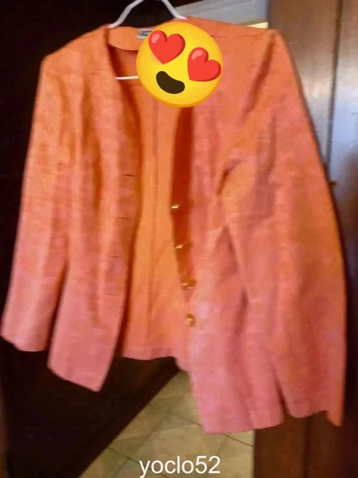 Veste style tailleur corail Camaieu S/36 - photo numéro 8
