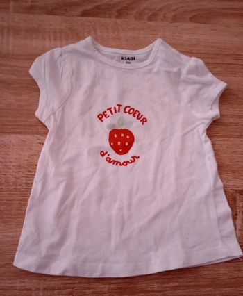 T shirt petit coeur d'amour (fraise)