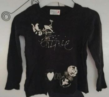 Joli pull asymétrique noir Chipie taille 4 ans