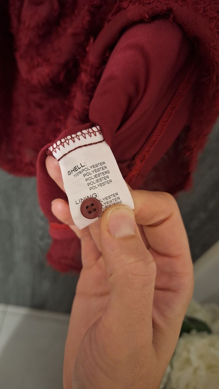 Robe patineuse motifs duveteux bordeaux - photo numéro 7