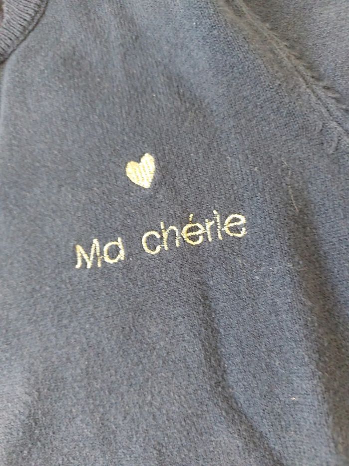 Pull Brodé "ma chérie" vertbaudet - photo numéro 3
