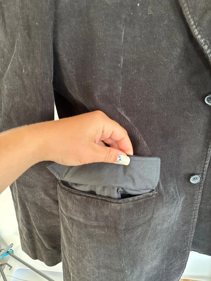 Veste noire en velours côtelé Brice taille 56 - photo numéro 5