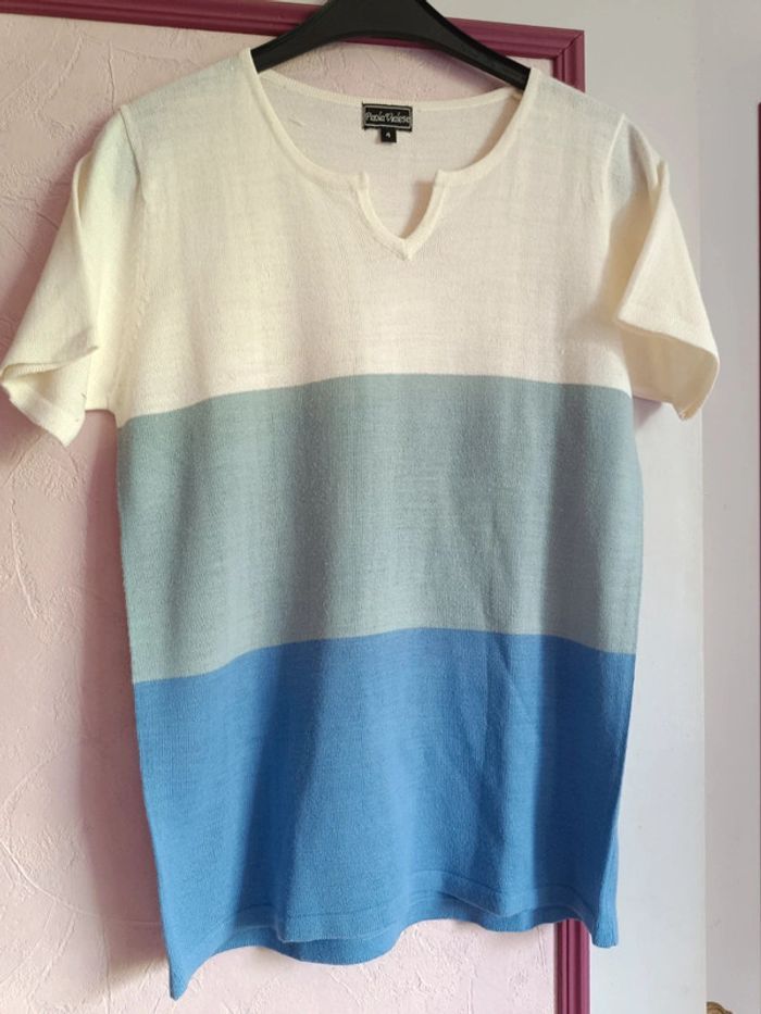 Haut bleu blanc " Paola Vialese" en T.4(42) - photo numéro 11