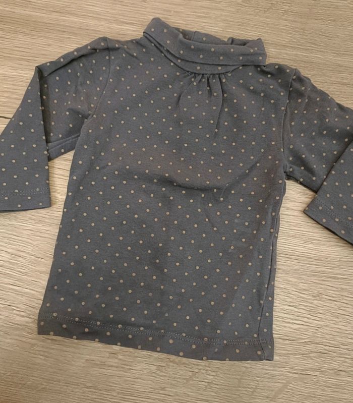 T-shirt gris à pois - 3 mois - kitchoun - photo numéro 2