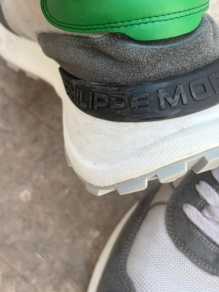 Baskets Philipp model Antibes Grises Vert altu W004 taille 41 - photo numéro 9