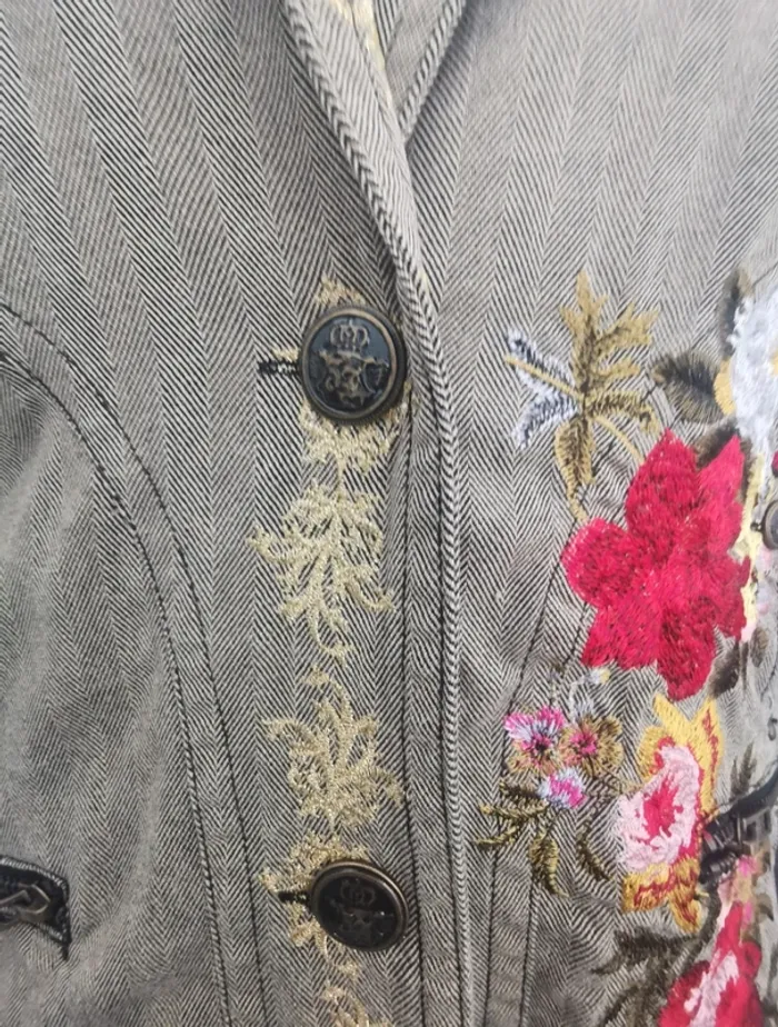 Veste brodée motifs fleural Johnny Was taille S - photo numéro 9