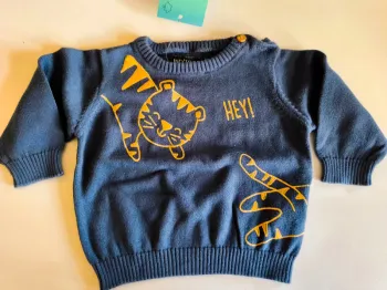 311976 pull bleu pétrole garçon 3 mois (62) in extenso