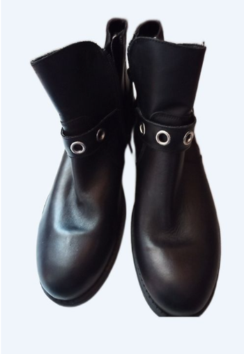 Bottines Megis noir véritable cuir pour femme de taille 41