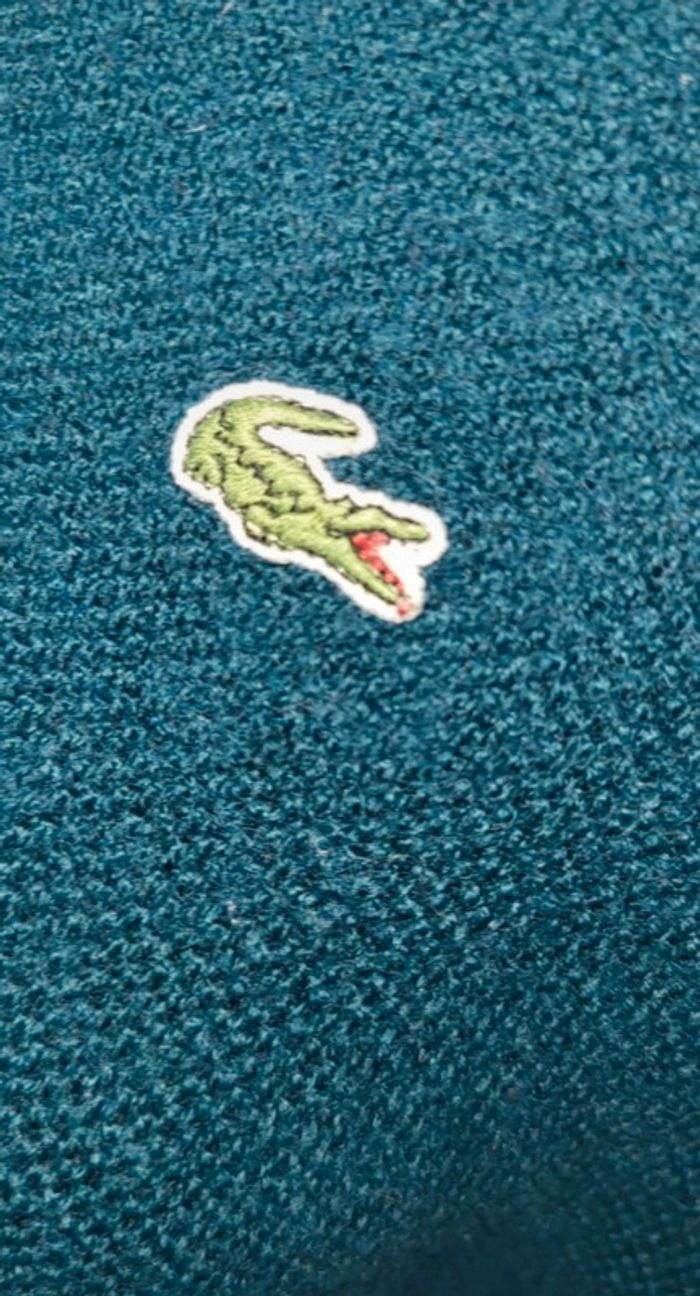👕 Pull Lacoste vert foncé – col V – taille L - photo numéro 7