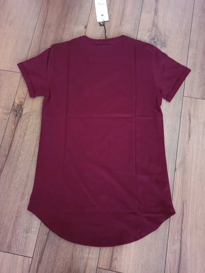 Tee shirt bordeaux homme uni M - photo numéro 2