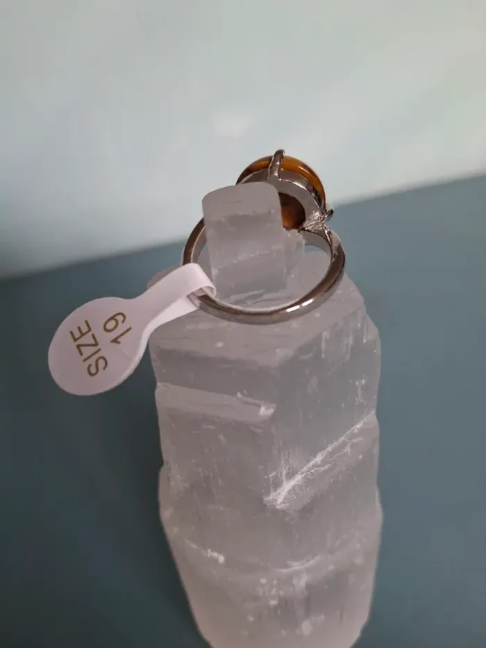 Bague Œil de tigre - Taille 19 - photo numéro 3