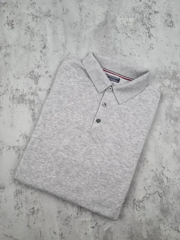 Polo manches longues gris Tommy Hilfiger – Taille L Homme (mesures en photos)