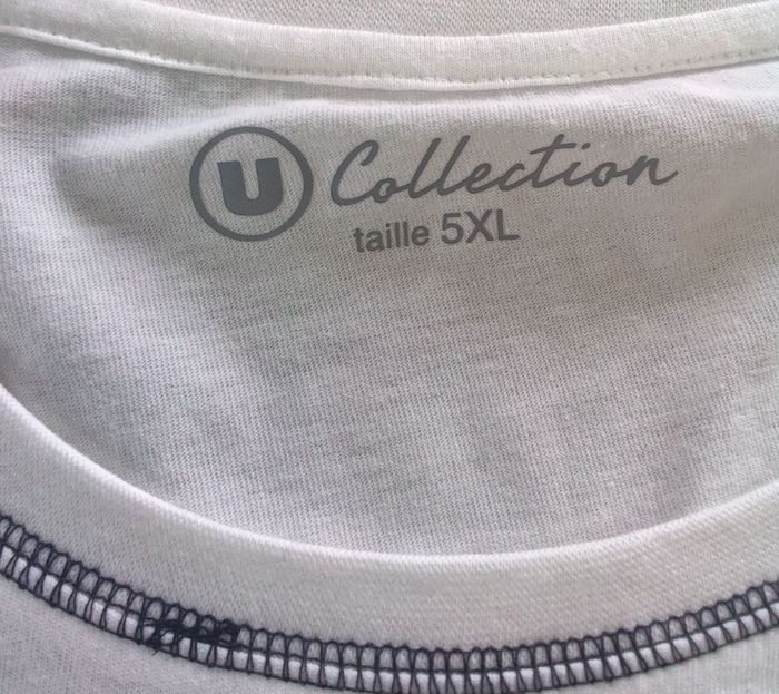 T-shirt manches courtes marque U collection taille XXXXXL/5XL couleur blanc à motif pour homme - photo numéro 4