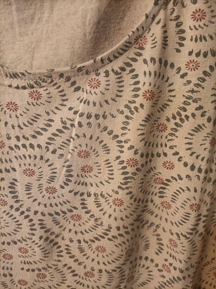 Débardeur beige à motif géométrique fleur - photo numéro 3