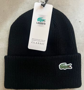 Bonnet Lacoste Taille Unique Noir Neuf avec étiquette