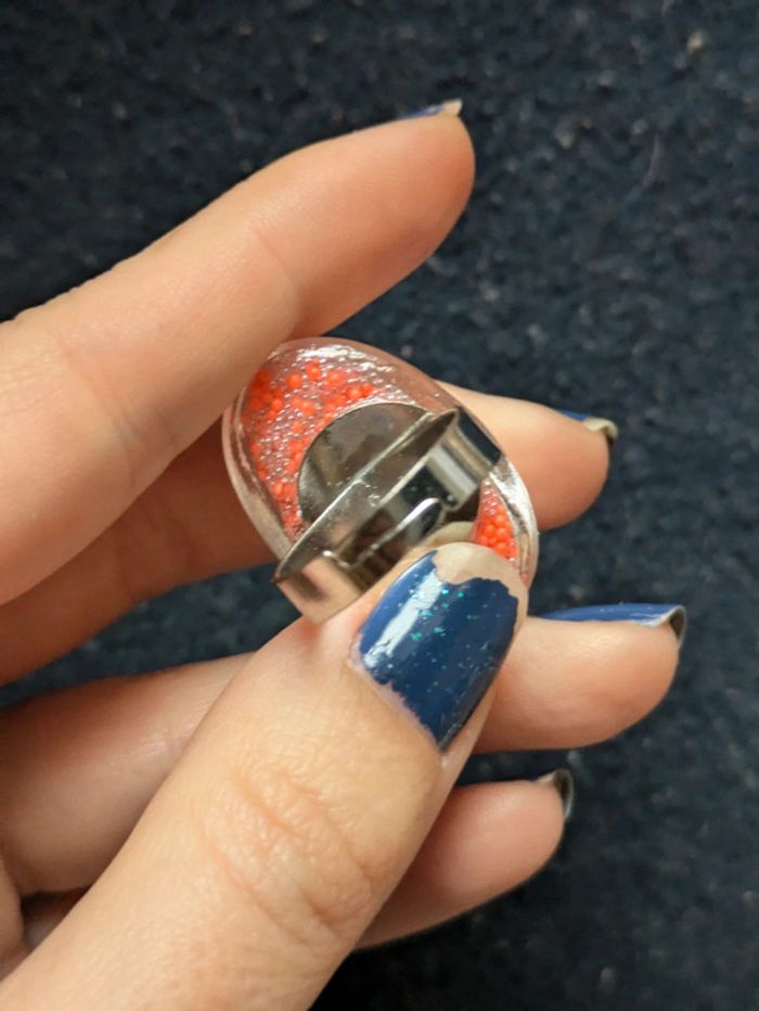 Bague ovale en verre style pylônes - photo numéro 3