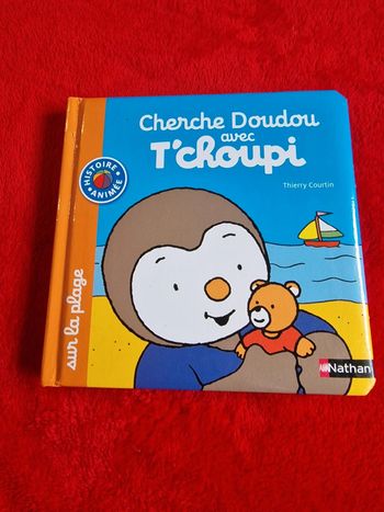Livre cherche doudou avec t'choupi sur la plage