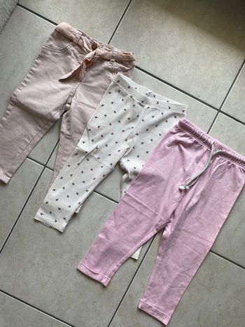 Lot de 3 pantalons legging fille 24 mois rose