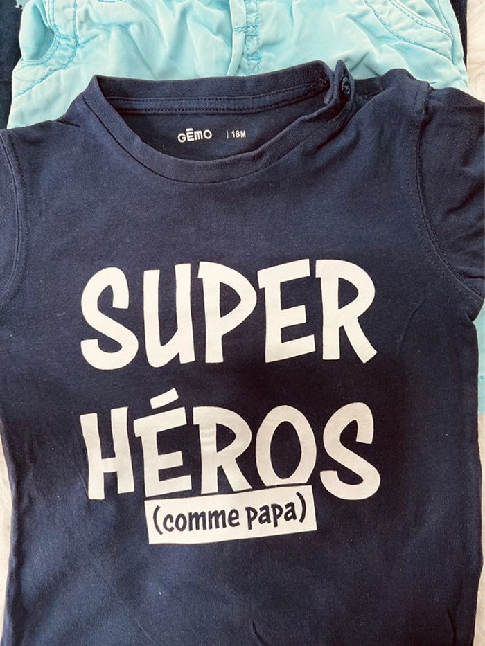 Taille 18 mois ensemble d’été 3 pièces garçon multimarques bleu marine et turquoise * crocodile * 💙 - photo numéro 4