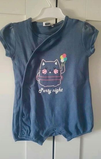 Combinaison Bleu Gris Été 12M Gémo Chat Glace