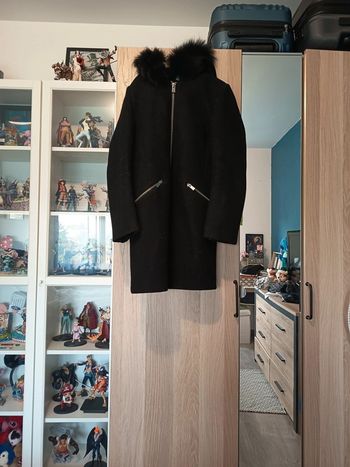 Manteau noir avec fourrure Karl Marc John - Taille S 36