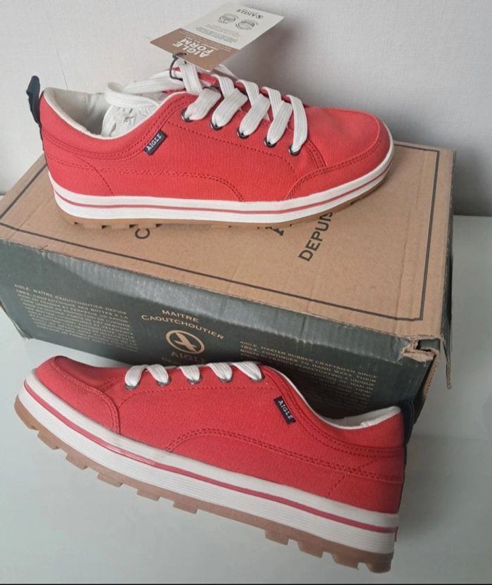 Aigle baskets en toile été femme P.39 neuves - photo numéro 2