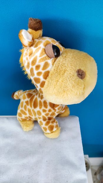 Girafe en peluche.