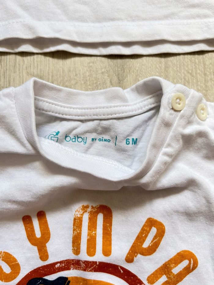 Lot de 2 tshirts 6 mois gemo - photo numéro 2