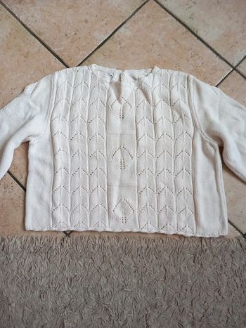 📦pull coton blanc T36 point fantaisie