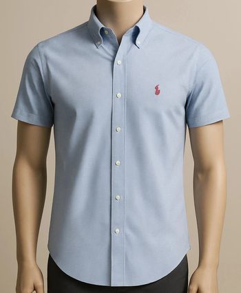 🟦 Chemise Ralph Lauren à petits carreaux – Taille L – Manches courtes (Custom Fit)