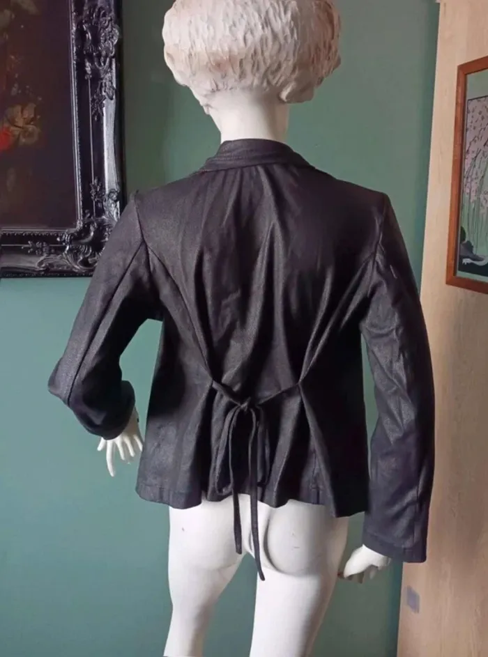 Veste simili cuir noir 36 - photo numéro 3