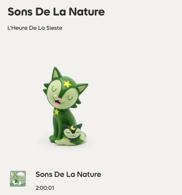 Tonies sons de la nature sieste chat vert - photo numéro 5