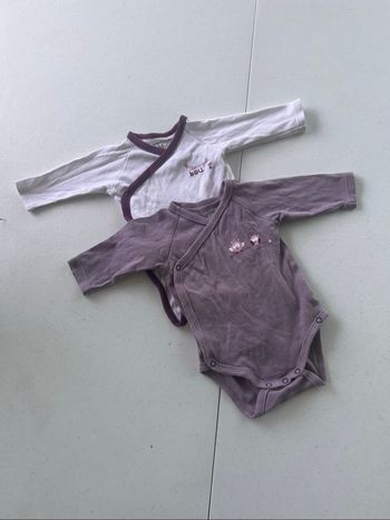 Lot de 2 bodies Sauthon Taille 3 mois Très bon état