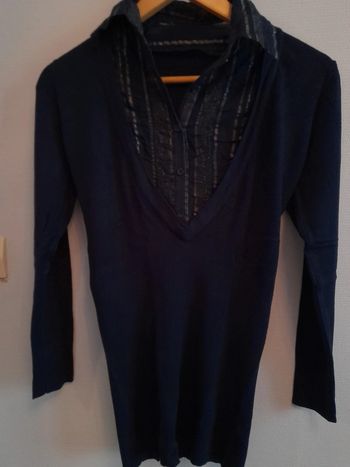 Pull chemise bleue