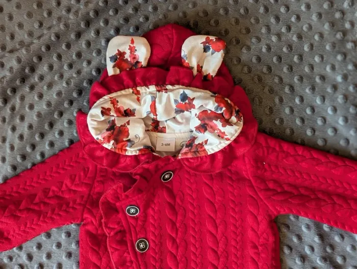 Combi-pilote matelassée rouge à capuche 6 mois Patpat #mignon #ourson - photo numéro 6