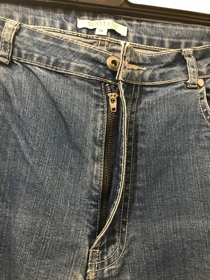 Pantalon court Jeans regulare scottage bleu ciel taille 46 - photo numéro 3