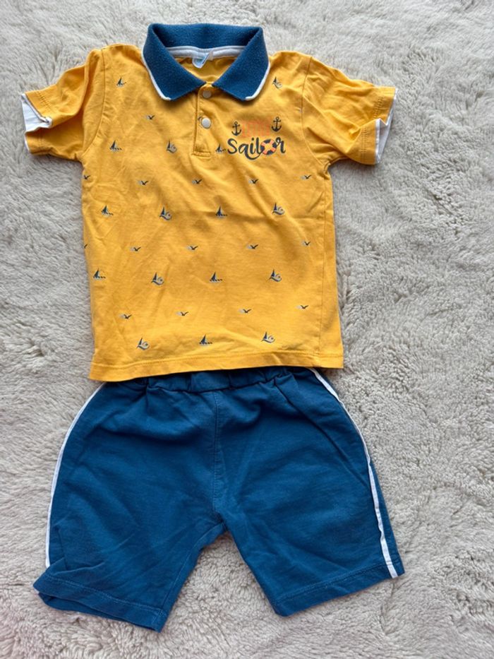 👕👖Ensemble short + polo - 2 ans - bébé garçon - très bon état - été