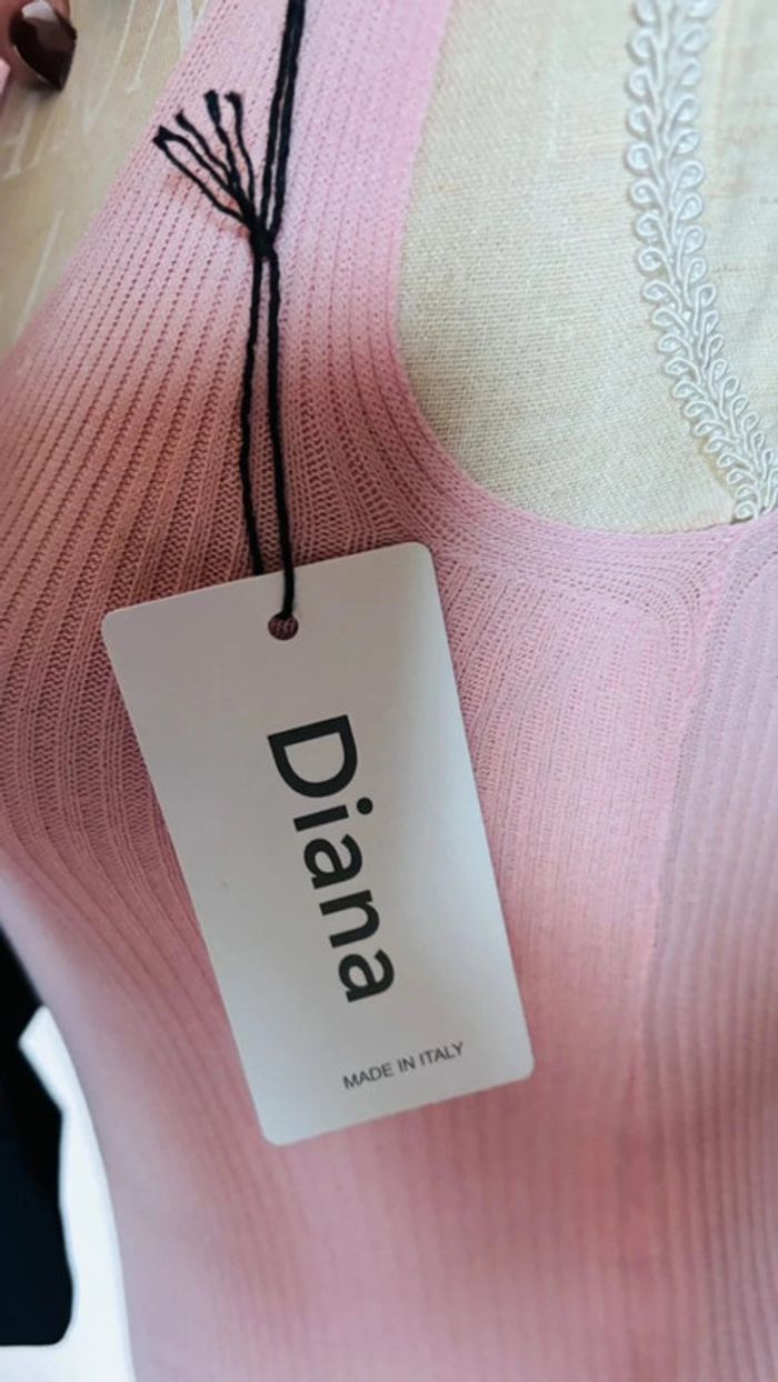 💕 débardeur côtelé rose pâle taille unique #diana - photo numéro 4