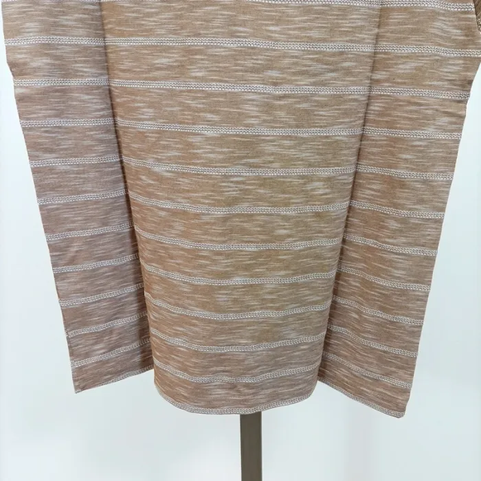 T-shirt Bizzbee rayé marron et beige col contrasté – neuf – taille M A1012 - photo numéro 12