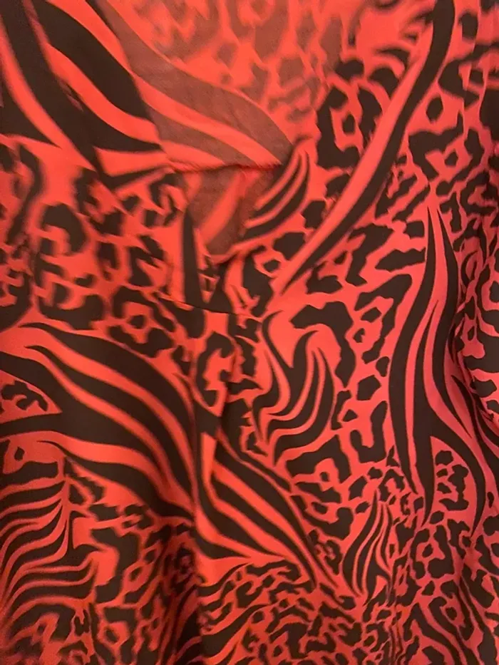 Chemisier neuf viscose rouge et noir taille unique - photo numéro 4